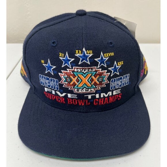 NEW VTG 90s Dallas Cowboys 5X Super Bowl Champions Annco Hat Cap NOS Wool Blend - Picture 1 of 15